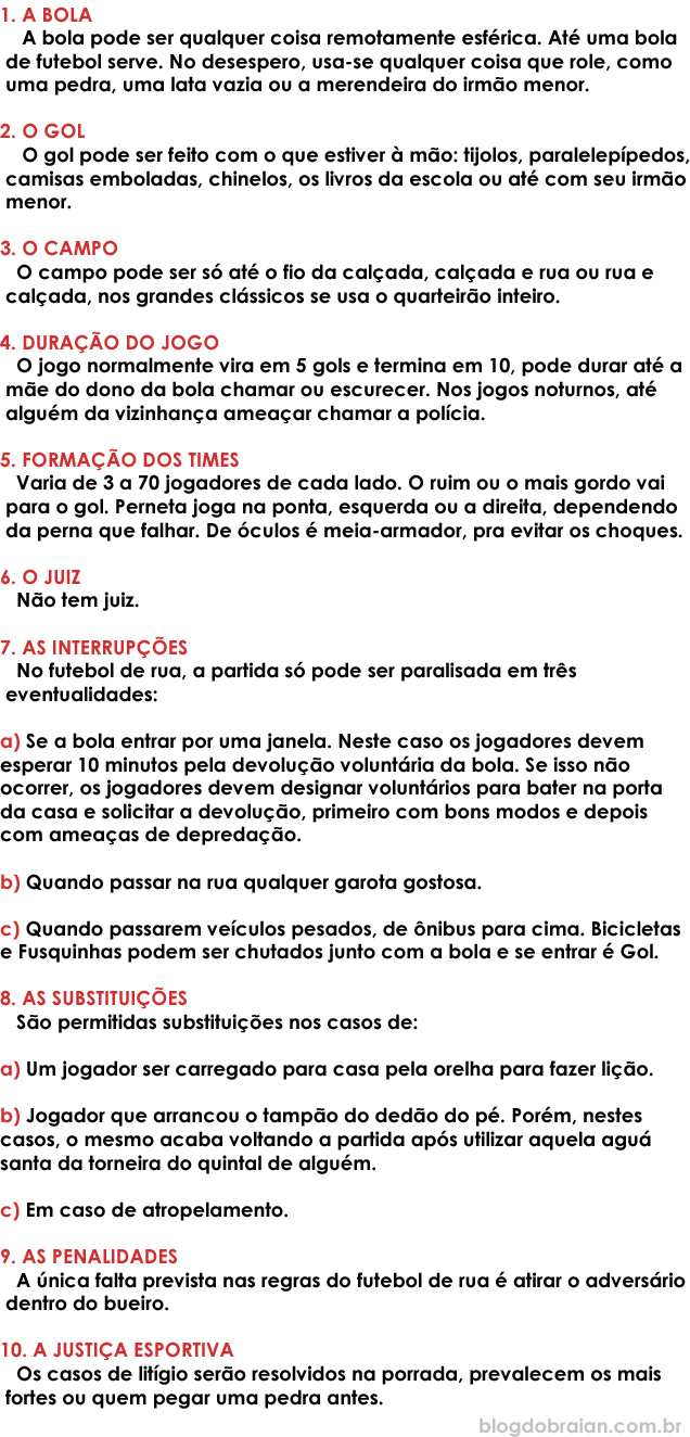 Futebol de Rua Regras PDF, PDF, Futebol