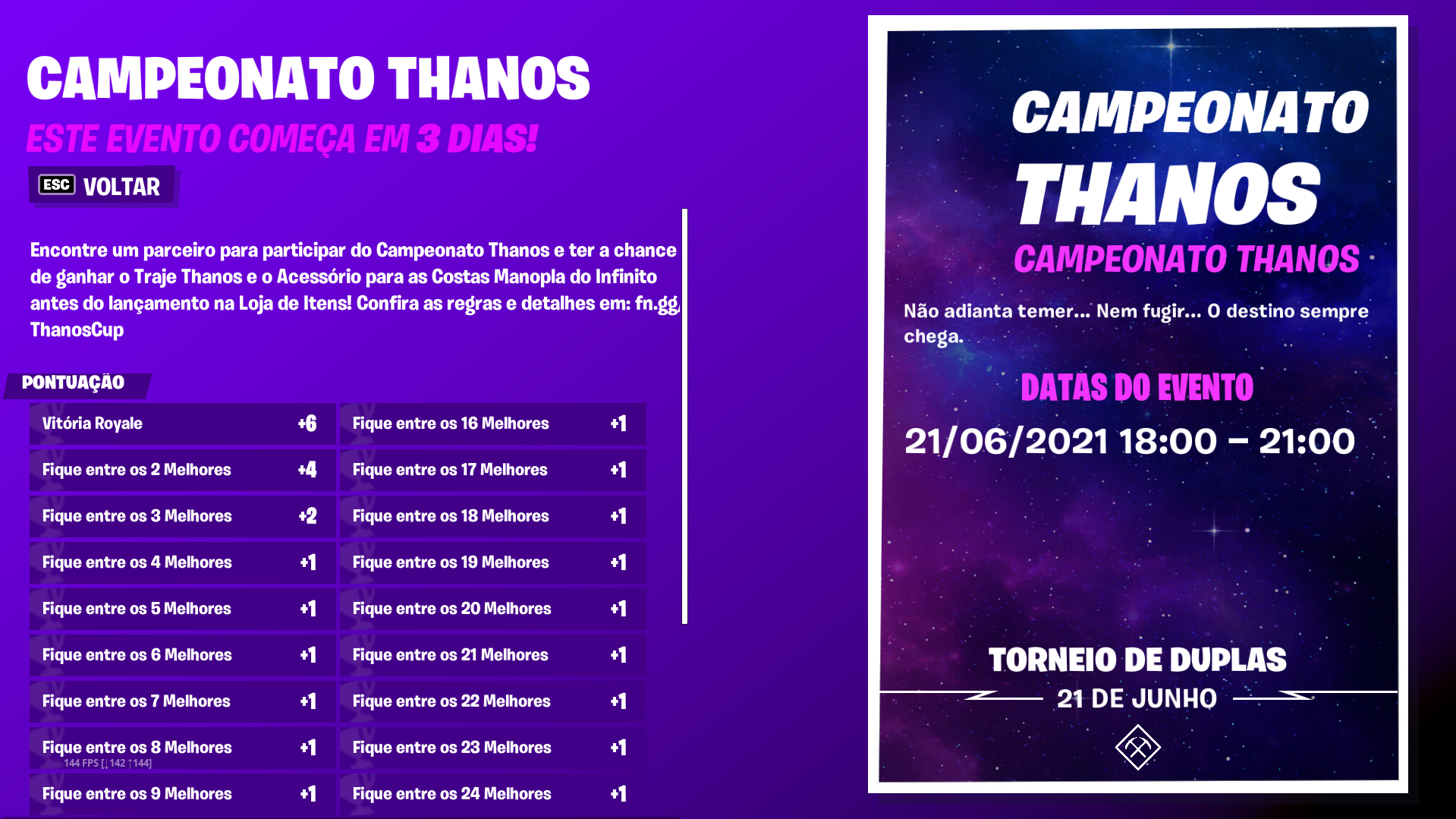 Fortnite Campeonato Thanos